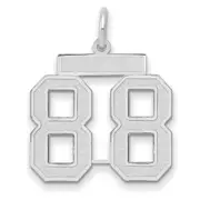 14k White Goldw Medium Satin Number 88 Charm