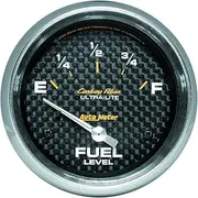 Autometer 4816 Ultra-Lite Air-Core Fuel Level Analog Gauge, 240 ohms Empty, 33 ohms Full, Carbon Fiber