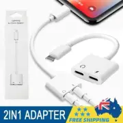 iPhone Headphone Adapter Dual Audio Charge Splitter Dongle Jack AUX