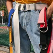 Double-D-Ring Canvas Belt Red - One Size