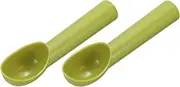 uxcell 2pcs Plastic Ice Cream Scoops, Fruit Spoons Watermelon Scooper Kitchen Tools for Ice Cream Yogurt Cupcake Melon Ball Green