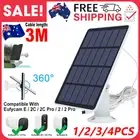 4x 3W Solar Panels for Eufycam Eufy Cam E/2C/E/2 Pro Wall Mount 3M Power Cable