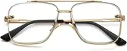 [PORADAY] Square Aviator Sunglasses for Men Women Fashion Oversized Pilot Sun Glasses Vintage Metal Frame Gradient Shades