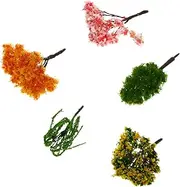25pcs Micro Landscape Ornament Artificial Grass Plant Tiny House Flocking Grass Model Tree Diorama Tree Gauge Decor Solar Plants Room Vines Model Kits Terrarium Plastic