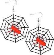 Kisangel 1 Pair Ear Rings Spider Festival Earrings Halloween Jewelry Acrylic Earrings for Women Halloween Drop Earrings Halloween Earrings for Women Ear Dangles Asymmetrical Ghost Alloy
