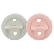Bumi Bebe Natural Rubber Pacifier Round 0-3m 2pk - Rose Sage