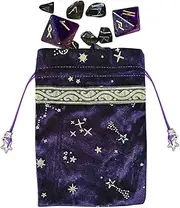 Velvet Tarot Pouch Bag,Hand Velvet Storage Bag | Drawstring Tarot Dice Bag, Moon Pattern, 13x18cm, Hand Bags for Tarot Cards Dices, Tarot Enthusiasts Puchen