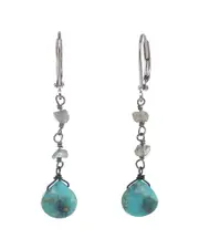 Rachel Reinhardt Plated Silver Turquoise Drop Earrings
