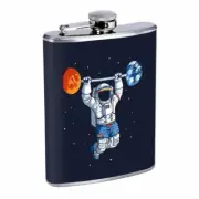 Astronaut Fitness Em1 Flask 8oz Stainless Steel Hip Drinking Whiskey