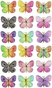 Tofficu 20pcs Micro Resin Butterflies Miniature Dollhouse Accessories for Crafts Miniature Butterflies Mini Resin Figurines for Dollhouse,for DIY Fairy Garden Dollhouse Micro Landscaping Decoration