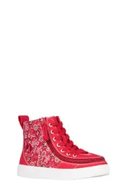 BILLY Footwear Kids' Classic Lace High Paisley High Top Sneaker in Red Paisley at Nordstrom, Size 6 M