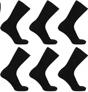 [reshmena] 6 Pairs Women's Dress Socks Women Suit socks Cotton Rich Classic Suitable for Work Casual Wear Smart Dress Socks Soft Womens Suit Socks Size 4-7
