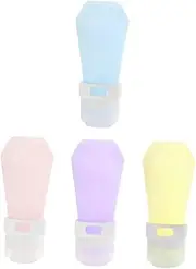 DONFAMDS 4pcs Travel Lotion Containers Portable Squeeze Shampoo Bottles for Travel Leak Sub Bottles Compact and Durable for Skin Care Easy Identification with Labels
