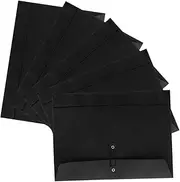SHINEOFI Elegant A4 Black Card Document Bag Paper File Envelopes Reusable Mail Envelopes Letter Size Document Holder Set of 5