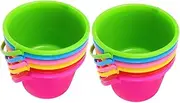 Kisangel 12PCS Mini Beach Buckets Sand Buckets for Versatile Sand Pails for Beach Garden Indoor Play Safe Material Skill Development Tools for Hand Eye Coordination