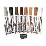 Furniture Repair Kit Wood Markers - Set of 17 - Markers and Wax Sticks with Sharpener Kit, for Scratches, Wood Floors As Shown