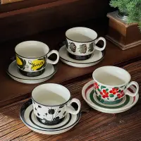 在飛比找蝦皮商城精選優惠-芬蘭設計中古杯 手繪陶瓷咖啡杯杯碟套裝帶杯勺復古早餐牛奶拉花