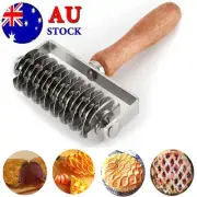 Rolling Lattice Roller Stainless Steel Pie Pastry Cutter Bread Pizza Dough Tool