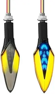 Universal Motorcycle Turn Signals Lamp 12-V Moto Flowing Light Motorbike Indicator Blinker Waterproof Tail Lights M10 Bolt (Color : 2pcs Blue)