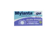 Mylanta 2Go Antacid Double Strength Tablets, Lemon Mint Flavour, 48 Tablets/Pack