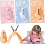 SUQ 3PCS Clippers, Blunt Kids Scissors, Retractable Small Shears for Student, Toddler Craft Cutting Paper, Kids Preschool Training Scissors, Card Packaging