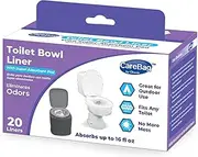 Carebag Toilet Bowl & Bedside Commode Liners with Super Absorbent Pad, 20 liners - Fits Elongated & Bariatric Commode Buckets - Jumbo Size Commode Liners for any Size Commode Pail