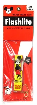 1950's Bantam-Lite MICKEY MOUSE pocket keychain flashlight MINT sealed package