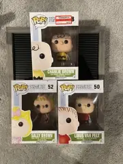 Peanuts Funko Pop Charlie Brown, Linus Van Pelt, Sally Brown Lot Vaulted/Rare