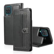 For Samsung Galaxy A22 4G Case SupRShield Luxury Wallet Leather Flip Magnetic Stand Case Cover (Black)
