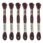 6 Skeins Embroidery Floss, Polyester Embroidery Threads Brown Black