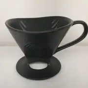 Melitta Signature Pour Over Coffee Maker Porcelain Matte Black/Dark Grey 1 Hole