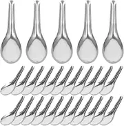 Cabilock 50pcs Table Spoons Thick Noodle Spoon, Home Canape Basting Serving Spoons, Ramen Soup Spoons Tableware for Pho Ramen Noodles Wonton Dumpling Rice