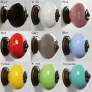 Drawer Knob Round Vintage Ceramic Cupboard Door Cabinet Handle Pull 1/6/12/24PK