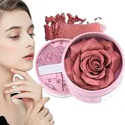 Rose Blush For Cheeks - 3D Rose Natural Blush | 3.5g Contour Cream Highlighter Natural Scented Pigmented Nude Makeup For Travel Bridal Stage Winter