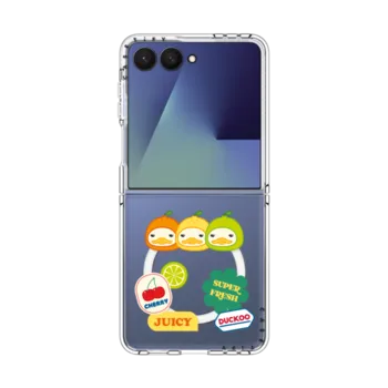 Galaxy Z Flip7 Clear Magnetic Case FRUITY DUCKOO
