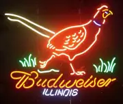 20"x16" Illinois State Pheasant Hunters Beer Neon Sign Light Decor Real Glass