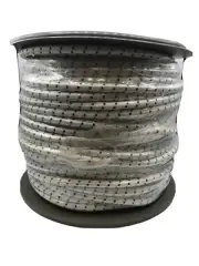 All Line Inc. 1/2" x 300' Polyester Shock Cord White w/ Black Tracer
