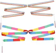 INOOMP Rhythmic Gymnastics Ribbon Dancer Wand 4 Pack Kids Dance Ribbons Party Streamers Easy to Use