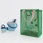 Mesh Fabric Summer Beach Bag Eye Printing Shopping Shoulder Bag