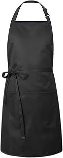 Vivva Adjustable Bib Apron Extra Large 70x 80cm(WxH) Waterproof with 3 Pockets Black Cooking Kitchen Aprons for BBQ Drawing, Women Men Chef Crafting
