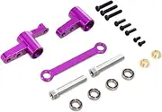 1:14 Brushless RC Car Steering Assy Kit Metal Upgrade Spares High Performance Easy Installation RC Car Fittings for H14BM, Purple