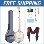 Maple Wood 5 String Banjo Kit - Bright Sound with Complete Accessories