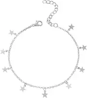 [Generic] Women Necklaces for Mother Days Easter Anklet Cute Beads Satellite Chain Heart Boho Adjustable Anklets for Women Teen Girls Mom Name Necklace