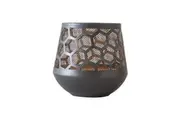 Rayell Hurricane Zeke Medium Metal Tealight Candlle Holder Gold Decor 17x16.5cm