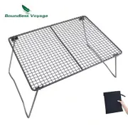 Barbecue Grill Net BBQ Wire Mesh Grate Mini Foldable Titanium Table Plate