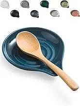 LAUCHUH Spoon Rest for Stove Top Cooking Spoon Holder for Kitchen Countertop Large Holder for Spatula, Spoons or Tongs, Farmhouse Decor, Thanksgiving, Blue