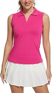 [MathCat] Women's Sleeveless Golf Shirts UPF 50+ Quickly Dry Tennis Polo Lightweight Sports Athletic Tank Tops