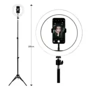 LED Selfie Ring Light with Tripod Stand & Cell Phone Holder for Live Stream/M...