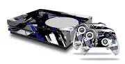 Skin XBOX One S Console Controller Abstract 02 Blue