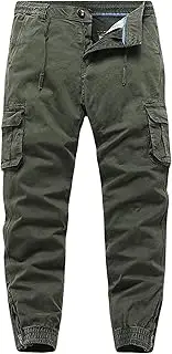 [Maiyifu-GJ] Men's Outdoor Hiking Cargo Pants Casual Lightweight Multi Pocket Pants Solid Straight Fit Military Trousers